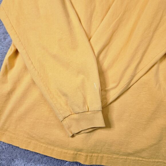 Vintage Starter Y2K Spellout Yellow Long Sleeve Shirt Mens Large Cyberpunk FLAW - Picture 11 of 13